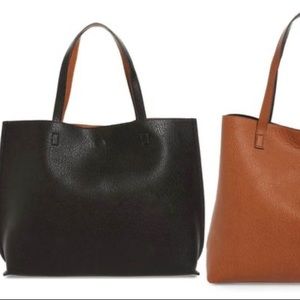 Street Level Reversible Faux Leather Tote